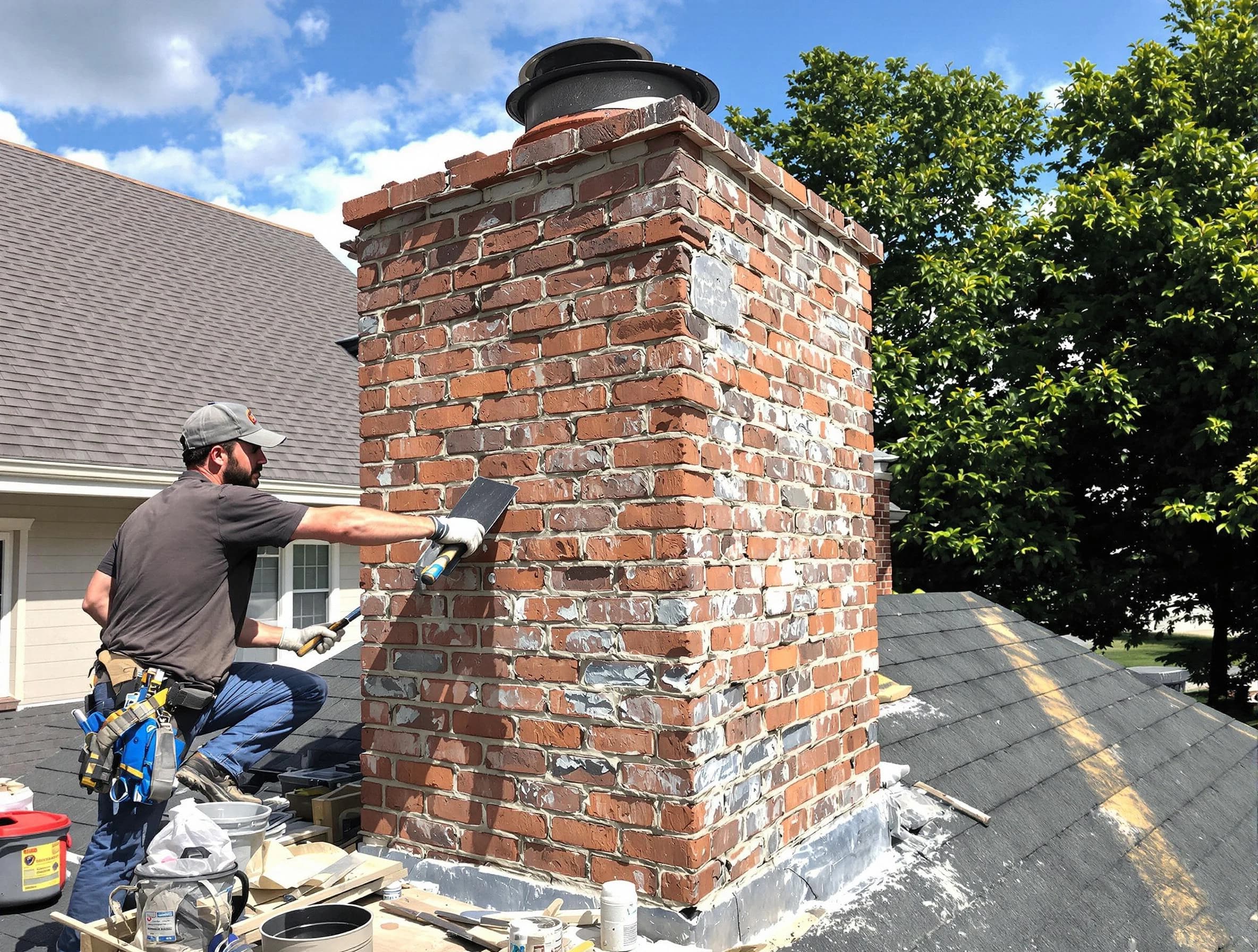 Completed chimney rebuild by Randolph Chimney Sweep in Randolph, NJ