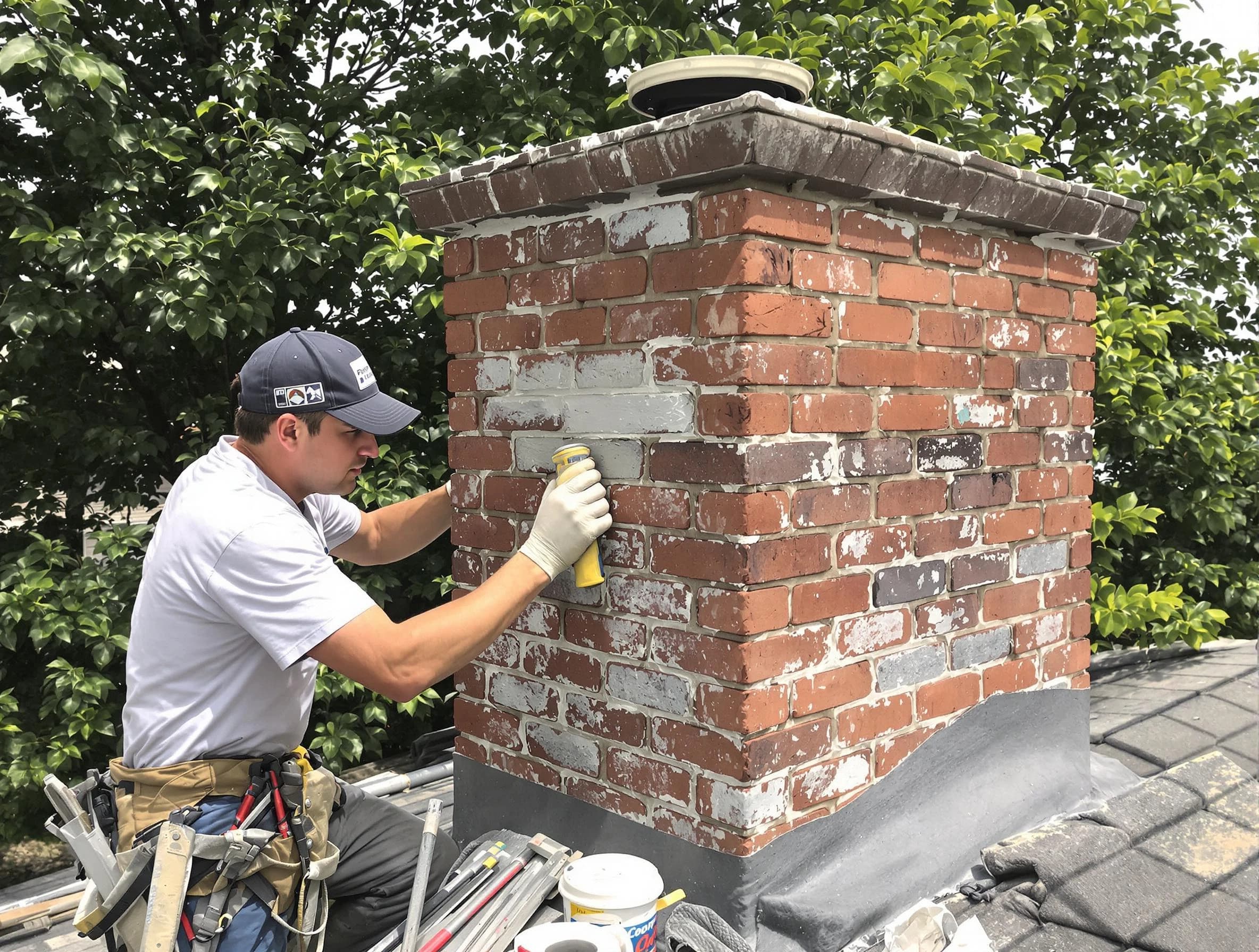 Randolph Chimney Sweep restoring an aging chimney in Randolph, NJ