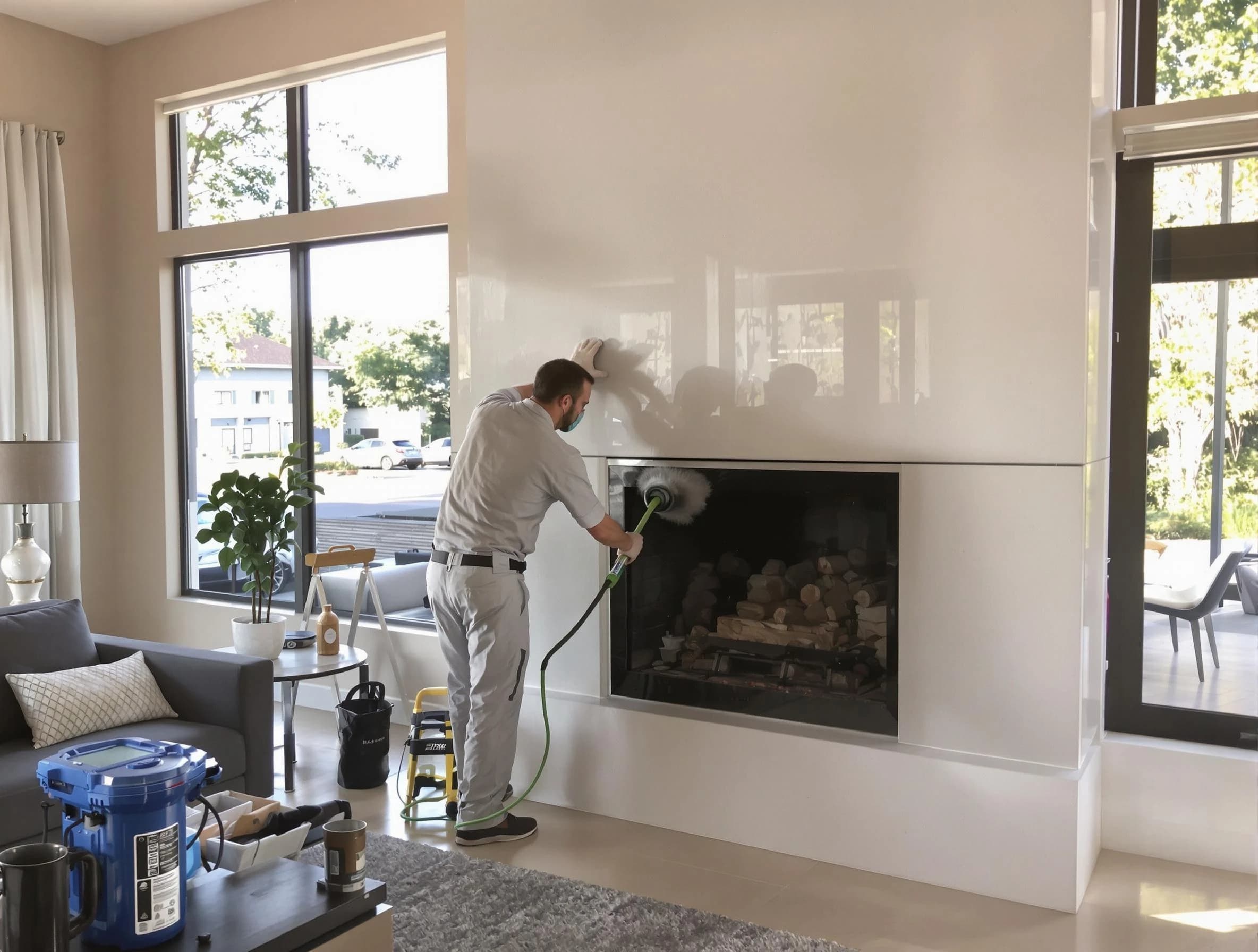 Randolph Chimney Sweep performing thorough soot removal in Randolph, NJ