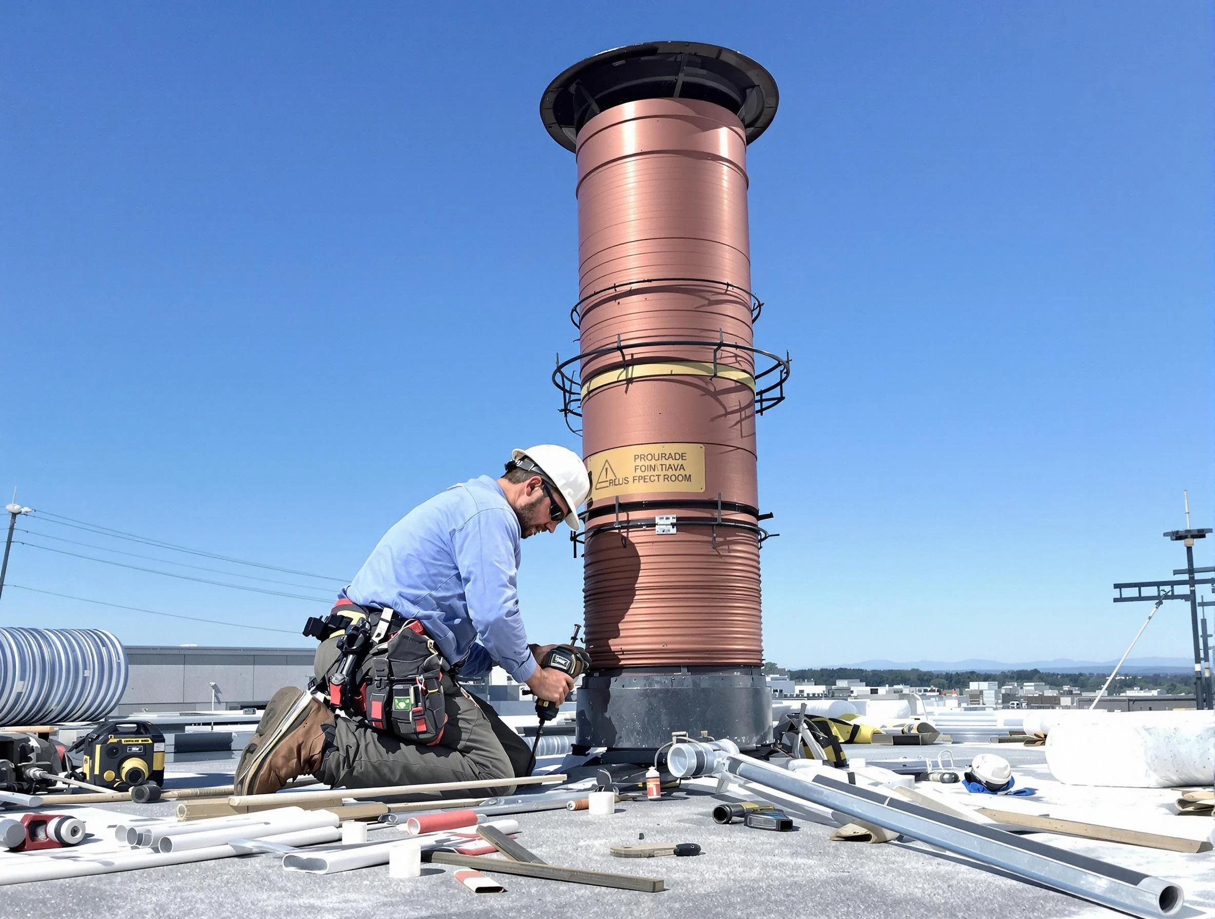 Installed chimney liner by Randolph Chimney Sweep in Randolph, NJ