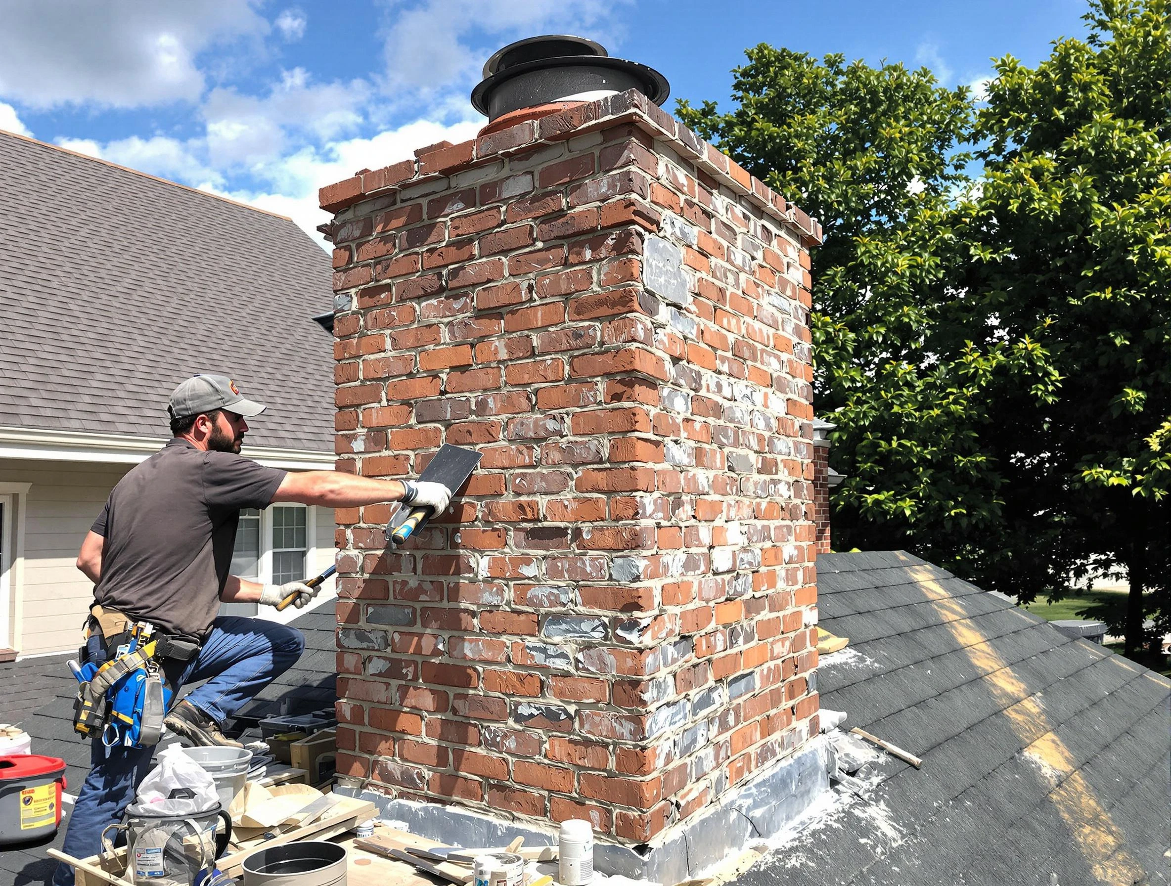Completed chimney rebuild by Randolph Chimney Sweep in Randolph, NJ