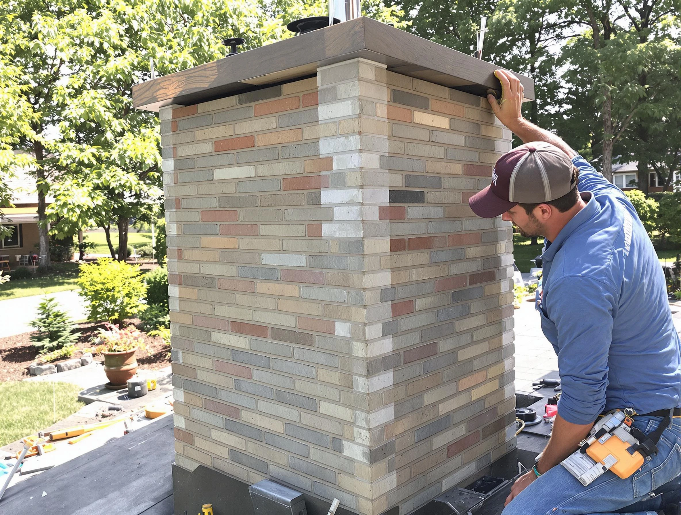 Randolph Chimney Sweep completing a modern chimney remodel in Randolph, NJ