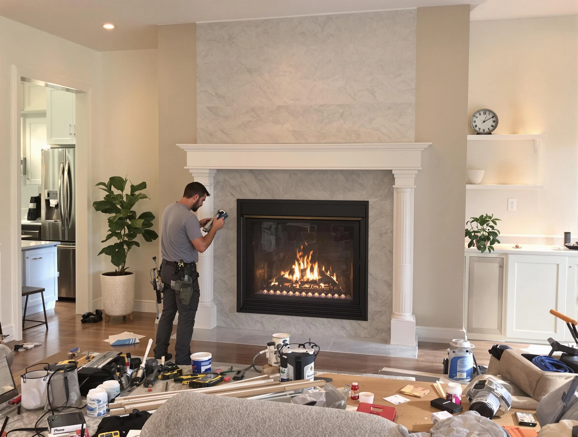Newly installed fireplace by Randolph Chimney Sweep in Randolph, NJ