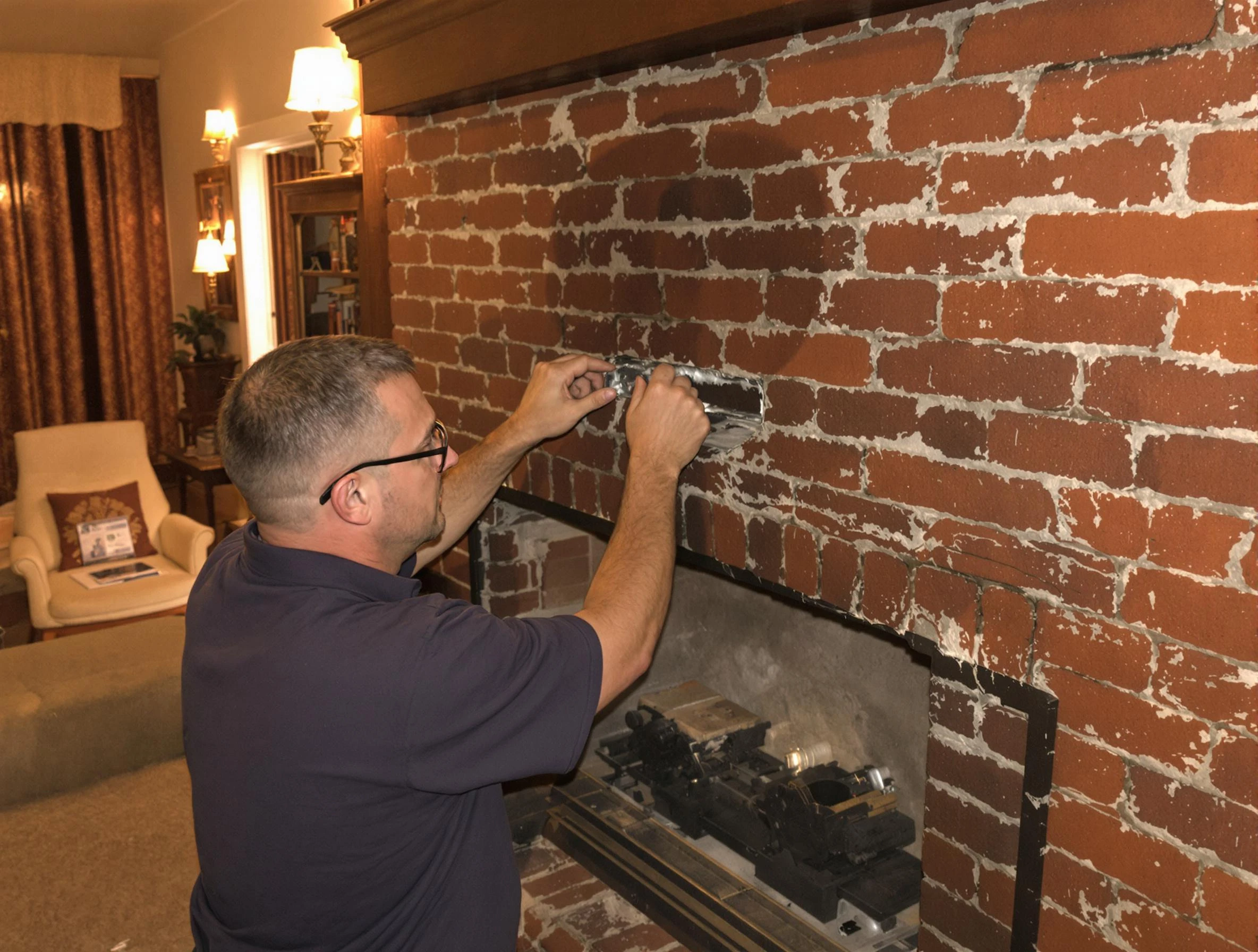 Randolph Chimney Sweep expert fixing a fireplace in Randolph, NJ