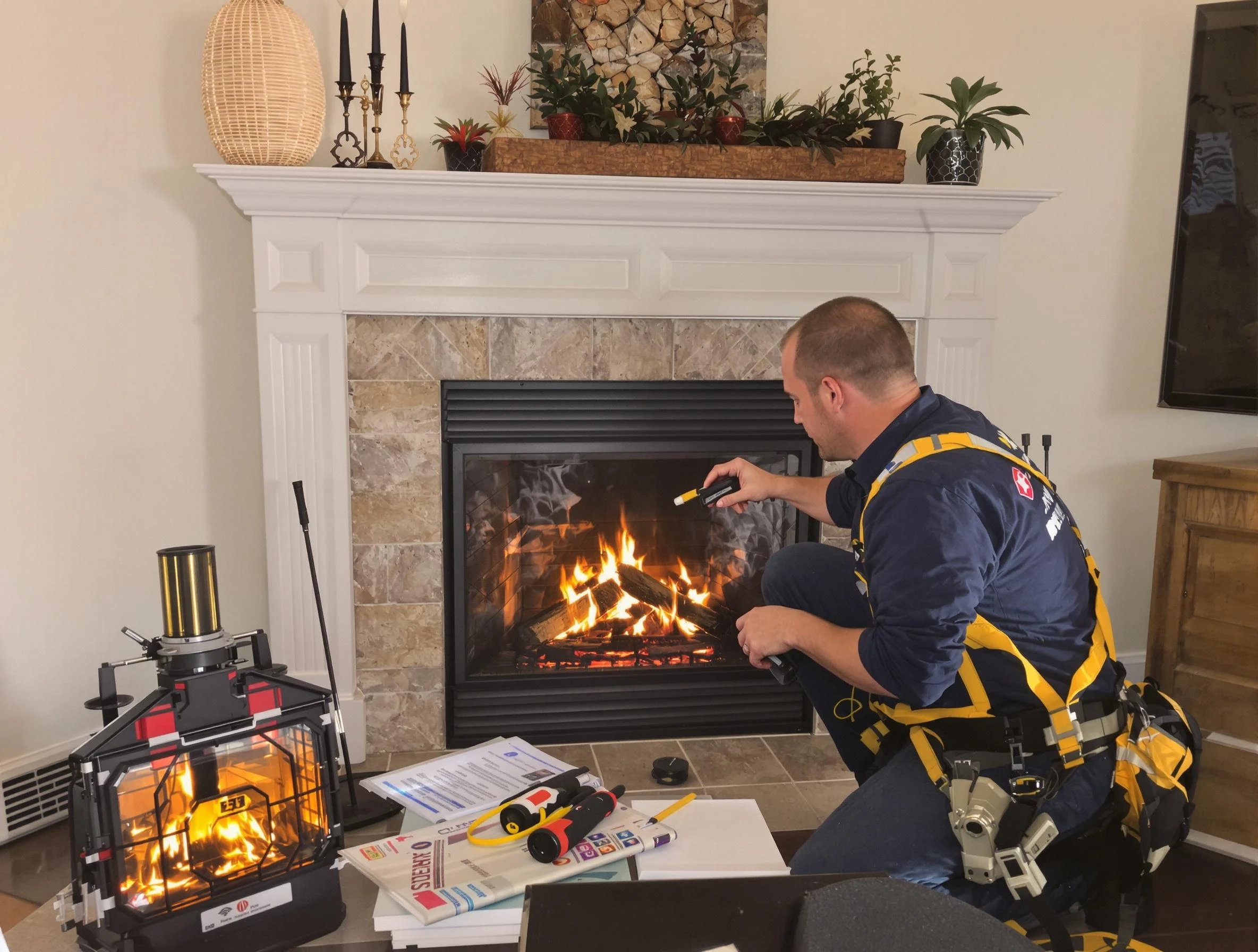 Safety-focused fireplace inspection by Randolph Chimney Sweep in Randolph, NJ
